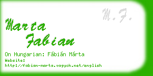 marta fabian business card