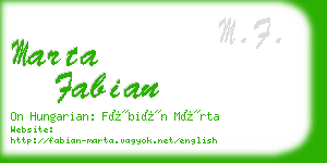 marta fabian business card